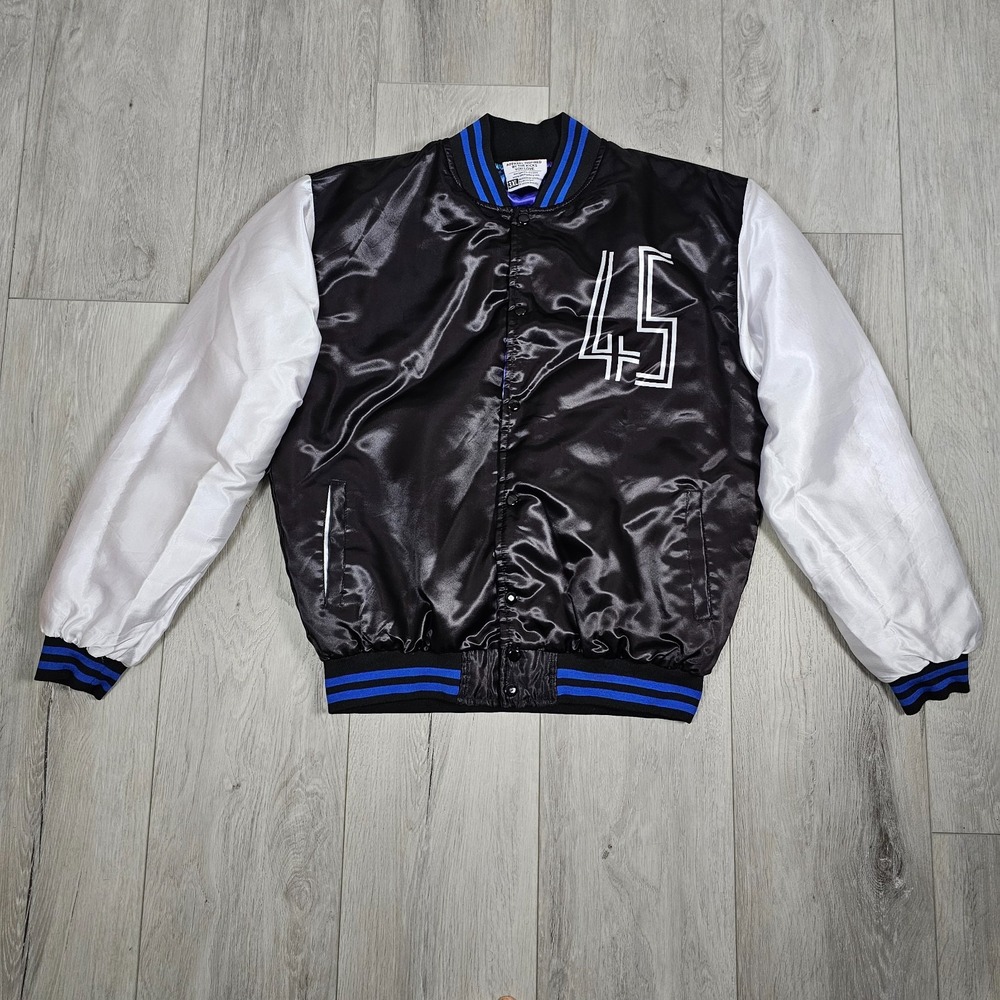 Sneak Gallery Space Jam Varsity Jacket Men 3XL Black White Windbreaker 45 Jordan